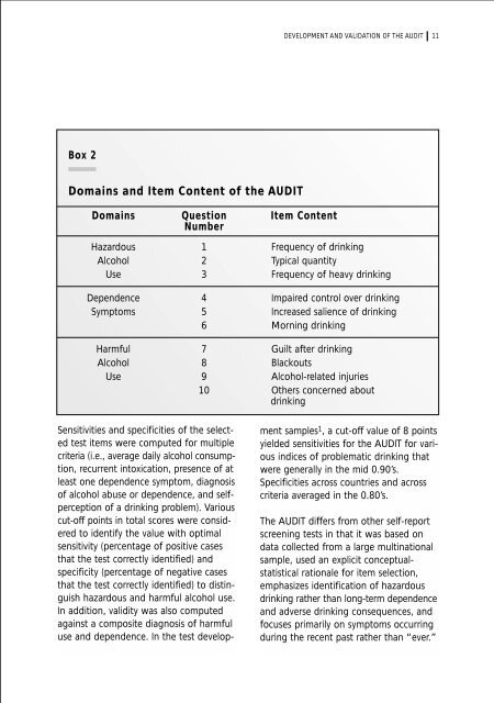 The Alcohol Use Disorders Identification Test (World ... - Workinfo.com