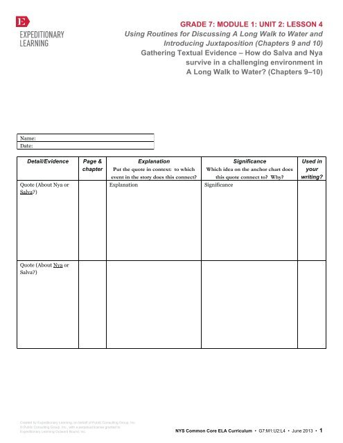 Grade 7: Module 1: Unit 2