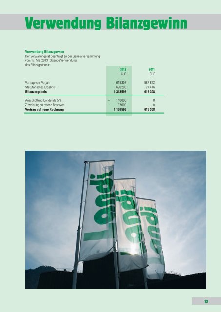 geschaeftsbericht-2012.pdf (pdf / 2778 KB) - LANDI GraubÃ¼nden AG