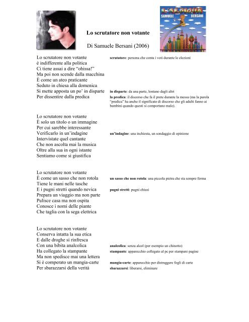 Lo scrutatore non votante Di Samuele Bersani (2006)