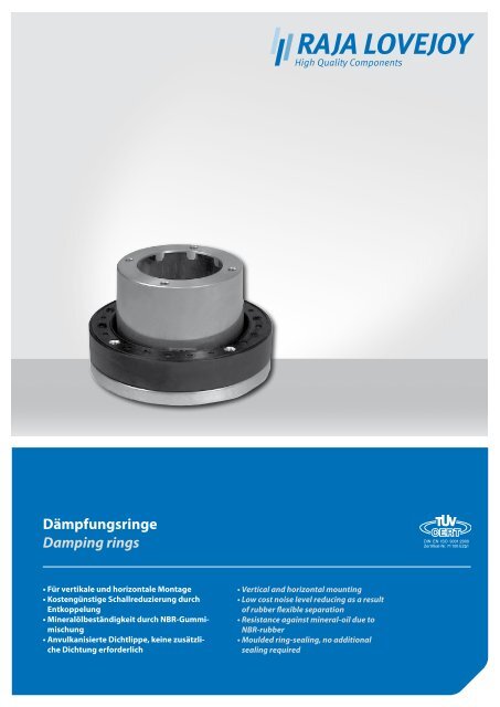 Dämpfungsringe Damping rings - RAJA-Lovejoy