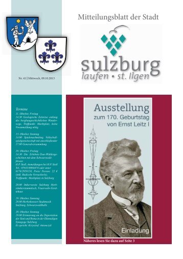 Mitteilungsblatt der Stadt - Gemeinde Sulzburg