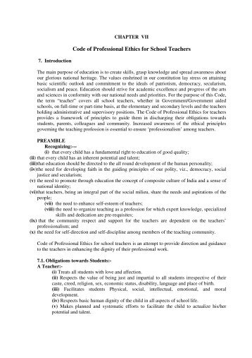 Code of Professional Ethics for School Teachers - Department of ...