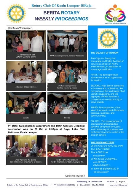 BERITA ROTARY - Rotary Club of Kuala Lumpur DiRaja