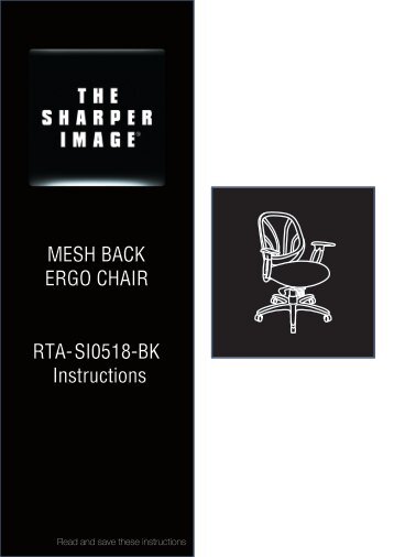 MESH BACK ERGO CHAIR RTA-SI0518-BK ... - RTA Products
