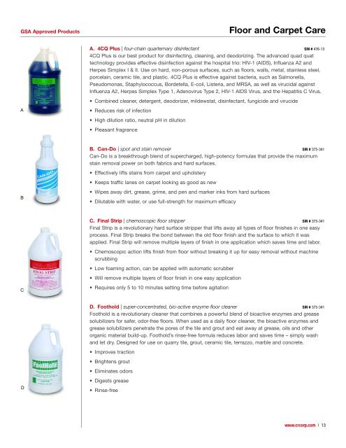 GSA Product Brochure - Continental Research Corporation