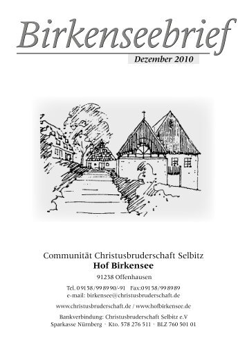 Hof Birkensee - Communität Christusbruderschaft Selbitz