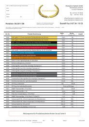 Preisliste 05/2011 DE Bestell-Fax: 67 34 / 10 53 - Champions ...