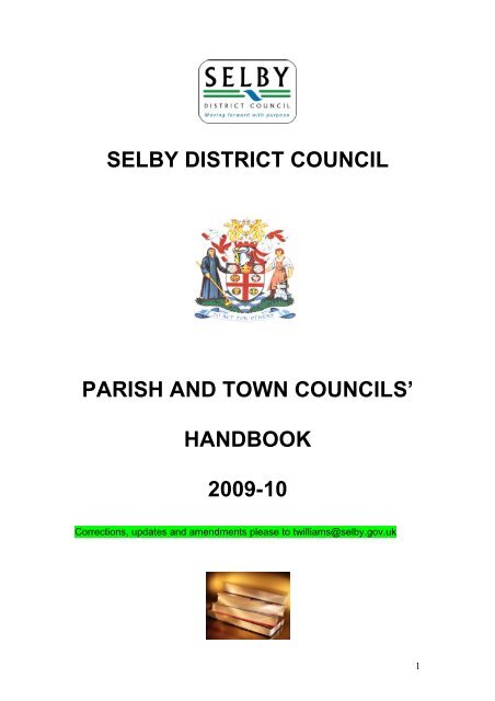 selby district council parish and town councils' handbook 2009-10