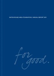 BATON ROUGE AREA FOUNDATION | ANNUAl REpORT 2011