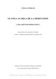 Le Yoga au delà de la Méditation - Vimala Thakar