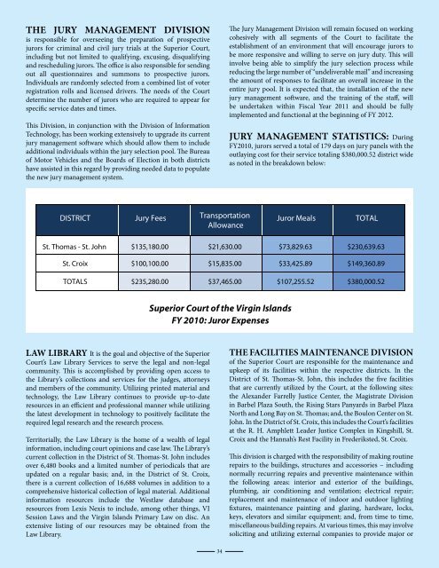 2010 Annual Report - Supreme Court of the Virgin Islands