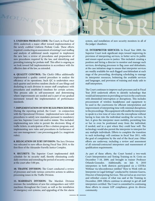 2010 Annual Report - Supreme Court of the Virgin Islands