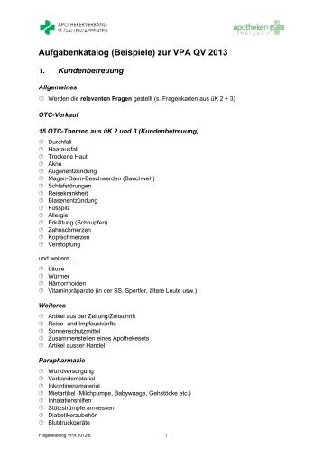 Aufgabenkatalog