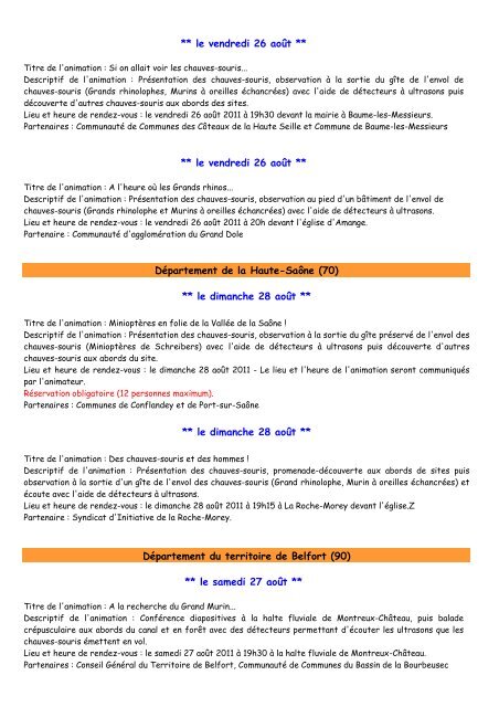 Structure organisatrice : Espace Nature Environnement - SociÃ©tÃ© ...