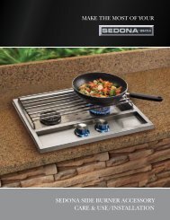 sedona side burner accessory care & use/installation - Lynx ...