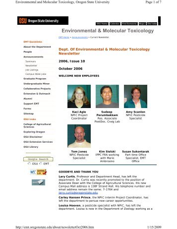 Issue 10 - Environmental & Molecular Toxicology - Oregon State ...