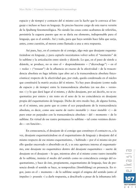 Marc Richir. El estatuto fenomenológico del fenomenólogo, pp. 105 ...