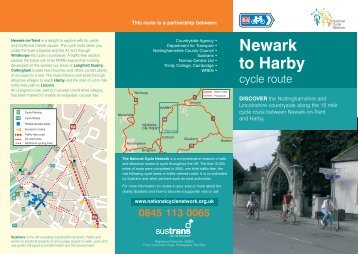 Newark to Harby cycle route map - Sustrans