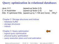 Query optimization in relational databases