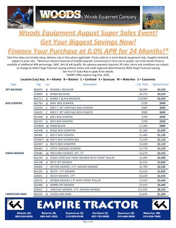 Woods Equipment August Super Sales Event! Get ... - Empire Tractor