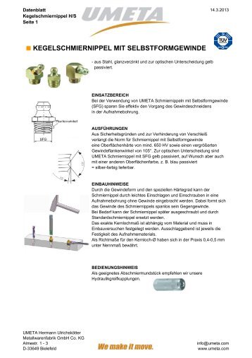 KEGELSCHMIERNIPPEL MIT SELBSTFORMGEWINDE