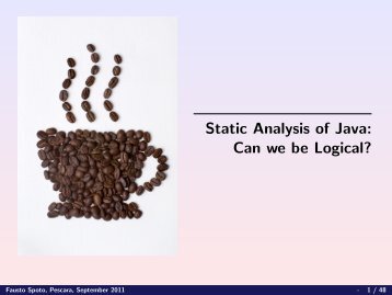 Static Analysis of Java: Can we be Logical?