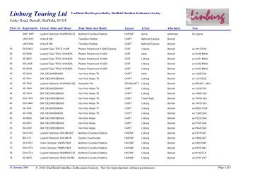 Linburg Touring Ltd - Sheffield Omnibus Enthusiasts Society