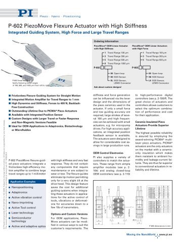 P602 Flextensional Precision Actuator with Piezo Drive, High ...
