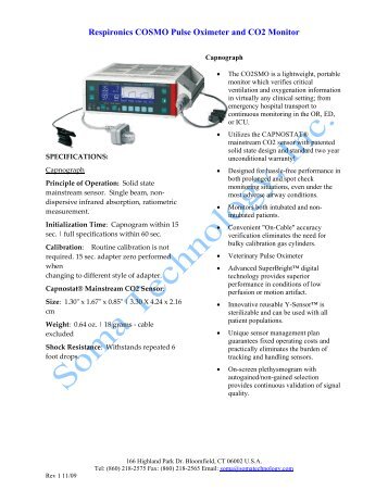 Respironics COSMO Pulse Oximeter and CO2 Monitor - Soma ...