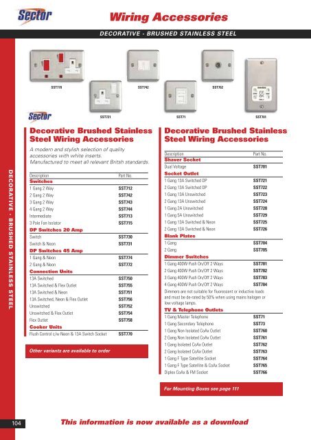 Wiring Accessories - WF Senate