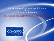 Performance Optimisation Solutions from Concerto Software ...