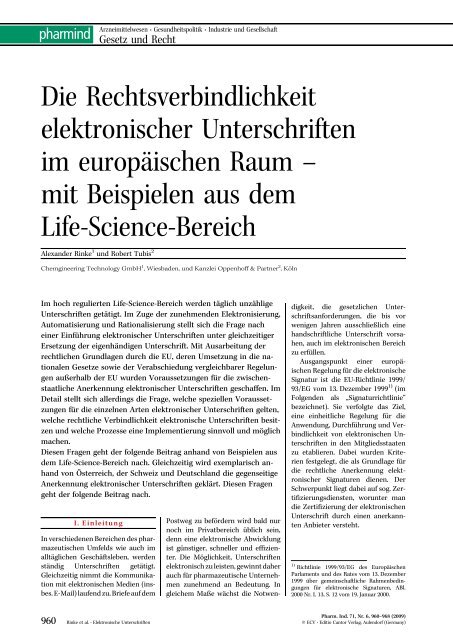 Die Rechtsverbindlichkeit elektronischer ... - Chemgineering