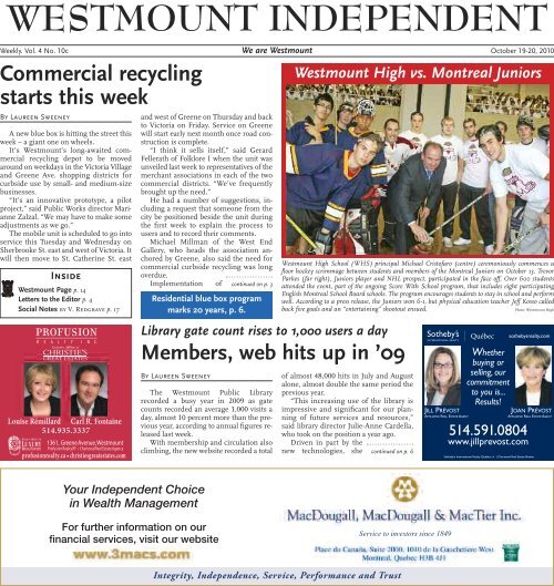 October 19 - Westmount Independent