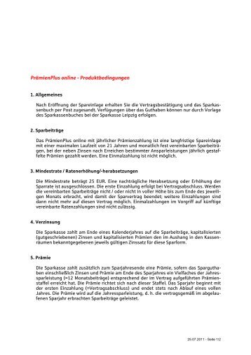 PrämienPlus online - Produktbedingungen - Sparkasse Leipzig