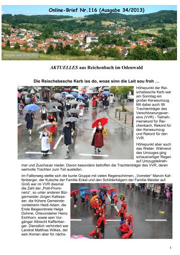 Online-Brief 116 - Verschönerungsverein Reichenbach