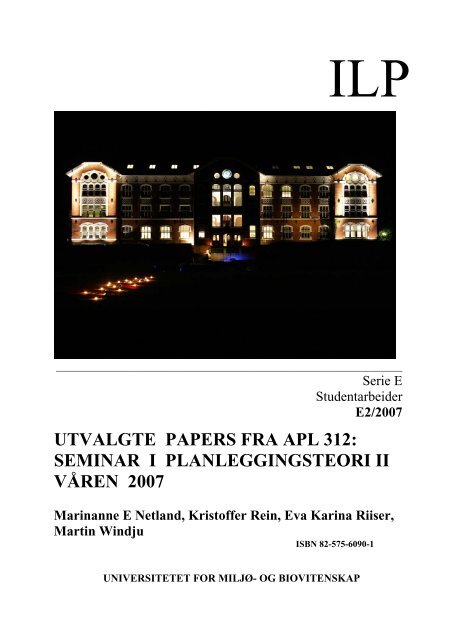 utvalgte papers fra apl 312: seminar i planleggingsteori ii ... - UMB