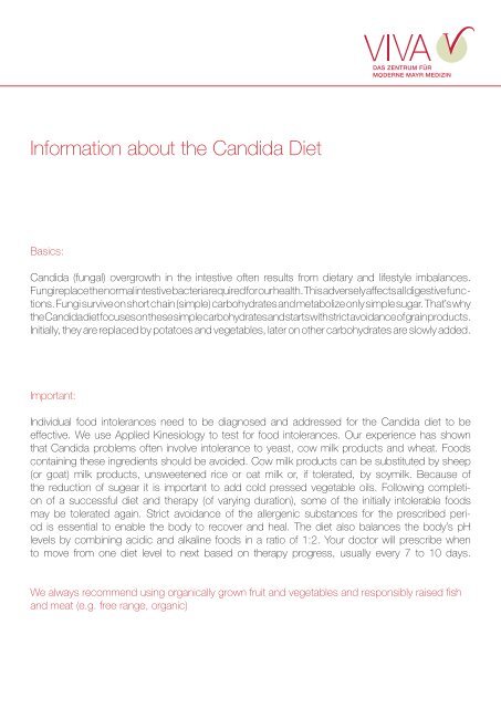 Information about the Candida Diet