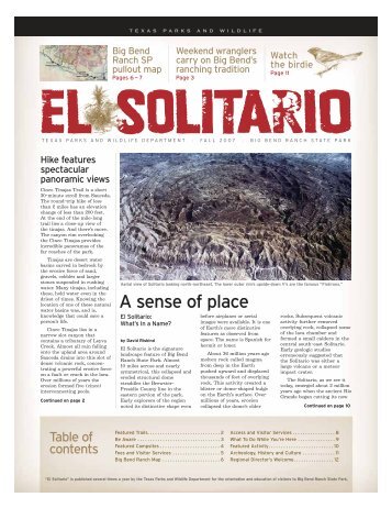 El Solitario, Big Bend Ranch State Park, Fall 2007 - Texas Parks ...