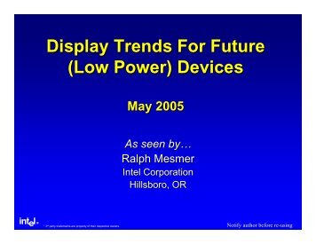Display Trends For Future (Low Power) Devices - SID