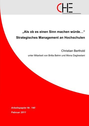 Strategisches Management an Hochschulen - Centrum für ...