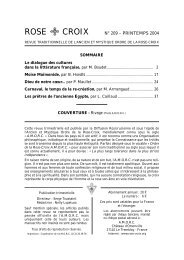 Revue Rose-Croix printemps 2004 n° 209 - Ancien et mystique ...