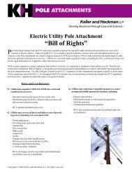 Electric Utility Pole Attachment Bill of Rights - Keller Heckman