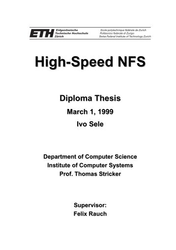 High-Speed NFS - Computer Systems Institute - ETH Zürich