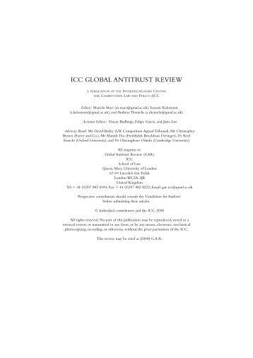 ICC GLOBAL ANTITRUST REVIEW - The Interdisciplinary Centre for ...