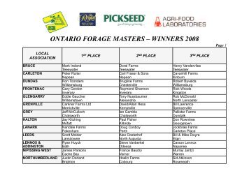 winners 2008 - Ontario Soil and Crop Improvement Association