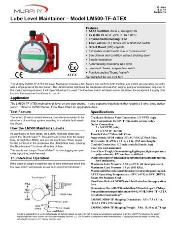 Sales Bulletin LM500-TF-ATEX (1010684; revision date ... - Murphy