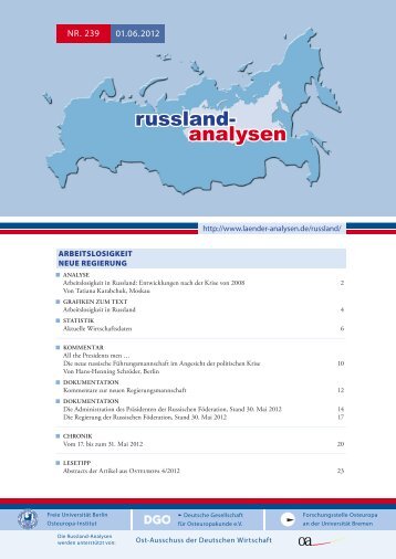 Russland-Analyse Nr. 239 - Laender-Analysen