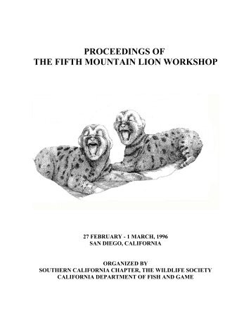 Proceedings of the fifth mountain lion workshop:  27