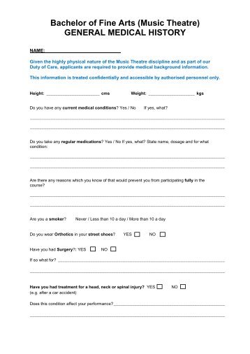 medical history form hawaii